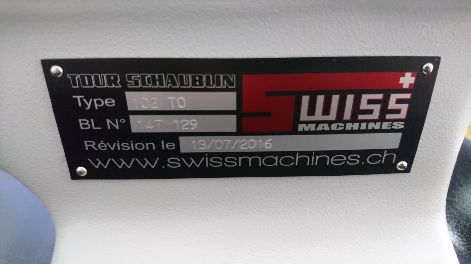 SCHAUBLIN TO-102 PRECISION TOOL MAKERS LATHE