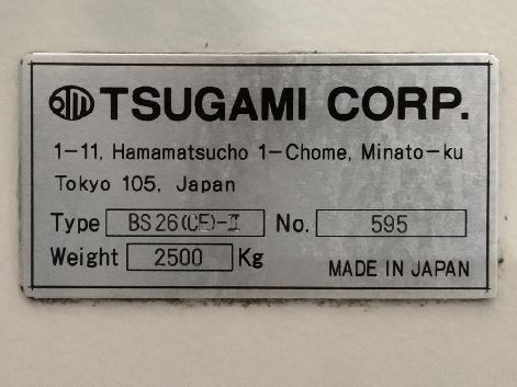 TSUGAMI BS26 CE-II CNC SLIDING HEAD LATHE