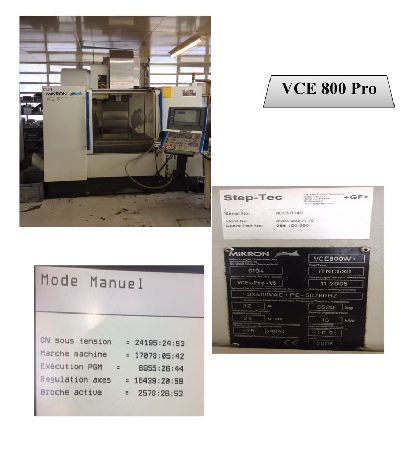 MIKRON VCE 800W PRO CNC VERTICAL MACHINING CENTRE