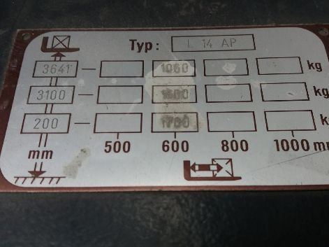 TYPE L14AP ELECTRIC FORKLIFT / PALLET STACKER