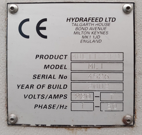 HYDRAFEED MULTIFEED ML1 SHORT MAGAZINE CNC BARFEED