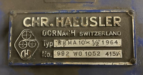 HAEUSLER KRMA 10' X 1/2" BENDING ROLLS HAEUSLER KRMA 10' X 1/2" BENDING ROLLS
