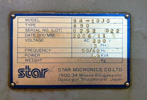 STAR SR-10J TYPE C CNC SLIDING HEAD LATHE