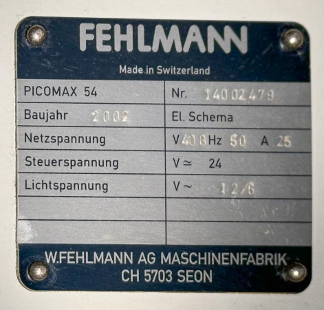 FEHLMANN PICOMAX 54 CNC MILLING MACHINE